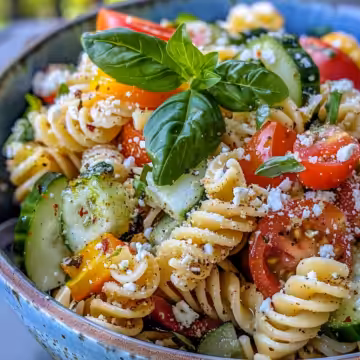 Grinder Pasta Salad taken with iphone 15 pro max --iw 2 --ar 4:5 --v 6.0 --raw