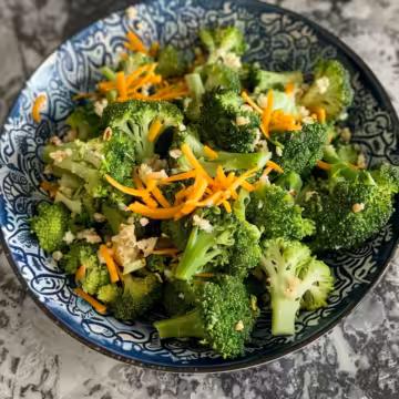 Healthy Broccoli Salad with Homemade Dressing taken with iphone 15 pro max --iw 2 --ar 4:5 --v 6.0 --raw