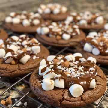 Homemade Nutella Marshmallow Cookies taken with iphone 15 pro max --iw 2 --ar 4:5 --v 6.0 --raw