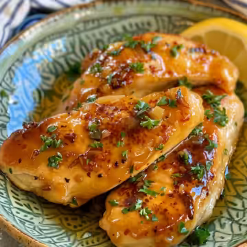 Honey Garlic Chicken Breasts taken with iphone 15 pro max --iw 2 --ar 4:5 --v 6.0 --raw