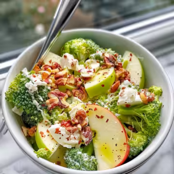 Honeycrisp Apple Broccoli Salad taken with iphone 15 pro max --iw 2 --ar 4:5 --v 6.0 --raw