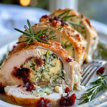 Impressive Cranberry Brie Stuffed Chicken taken with iphone 15 pro max --iw 2 --ar 4:5 --v 6.0 --raw