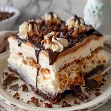 Irish Cream Poke Cake taken with iphone 15 pro max --iw 2 --ar 4:5 --v 6.0 --raw