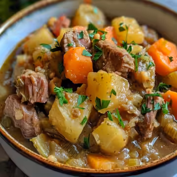 Irish-Style Corned Beef and Cabbage Stew taken with iphone 15 pro max --iw 2 --ar 4:5 --v 6.0 --raw