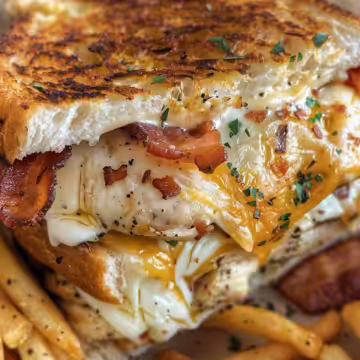 Irresistible Cheddar Bacon Ranch Chicken Melt taken with iphone 15 pro max --iw 2 --ar 4:5 --v 6.0 --raw