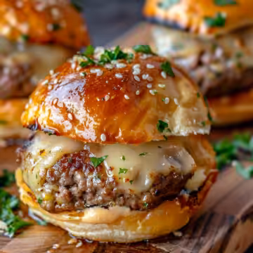 Irresistible Garlic Parmesan Cheeseburger Bombs for Game Day taken with iphone 15 pro max --iw 2 --ar 4:5 --v 6.0 --raw