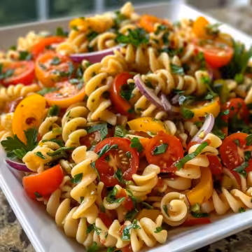 Italian Pasta Salad Recipe taken with iphone 15 pro max --iw 2 --ar 4:5 --v 6.0 --raw