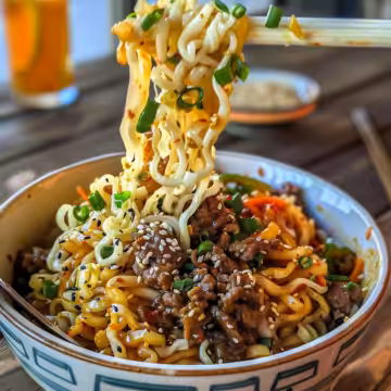 Korean Beef Noodles: Slow Cooker Comfort taken with iphone 15 pro max --iw 2 --ar 4:5 --v 6.0 --raw