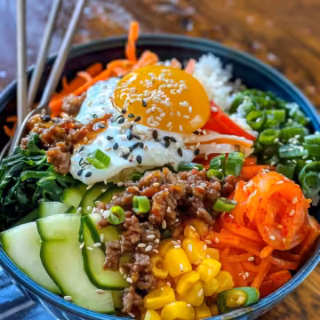 Korean Ground Beef Bowl: An Amazing Ultimate Recipe taken with iphone 15 pro max --iw 2 --ar 4:5 --v 6.0 --raw