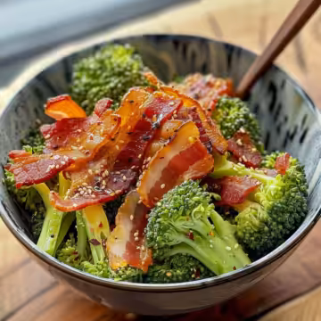 Low-Carb Broccoli Salad with Bacon taken with iphone 15 pro max --iw 2 --ar 4:5 --v 6.0 --raw