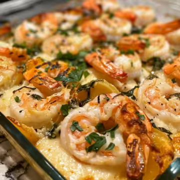 Low-Carb Shrimp Tuscan Bake taken with iphone 15 pro max --iw 2 --ar 4:5 --v 6.0 --raw