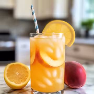 Make Sweet Tart Peach Lemonade taken with iphone 15 pro max --iw 2 --ar 4:5 --v 6.1 --raw