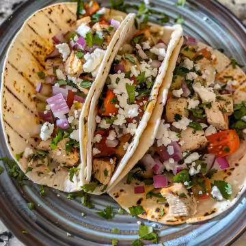 Mediterranean Chicken Tacos taken with iphone 15 pro max --iw 2 --ar 4:5 --v 6.0 --raw