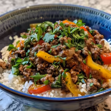 Mediterranean Ground Beef Stir Fry taken with iphone 15 pro max --iw 2 --ar 4:5 --v 6.0 --raw