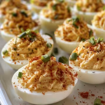 Million Dollar Deviled Eggs taken with iphone 15 pro max --iw 2 --ar 4:5 --v 6.0 --raw