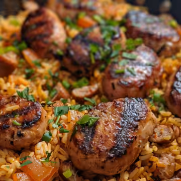 One-Pan Cajun Chicken Sausage & Rice - Chasety taken with iphone 15 pro max --iw 2 --ar 4:5 --v 6.0 --raw