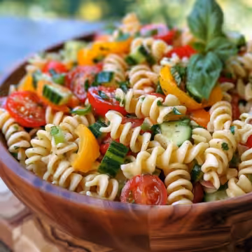 Pasta Salad Recipe taken with iphone 15 pro max --iw 2 --ar 4:5 --v 6.0 --raw