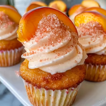 Peach Bellini Cupcakes taken with iphone 15 pro max --iw 2 --ar 4:5 --v 6.0 --raw