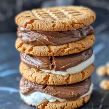 Peanut Butter S’mores Sandwich Cookies taken with iphone 15 pro max --iw 2 --ar 4:5 --v 6.0 --raw