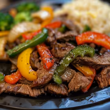 Pepper Steak with Bell Peppers and Onion - taken with iphone 15 pro max --iw 2 --ar 4:5 --v 6.0 --raw