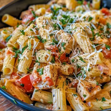 Pink Cadillac Pasta Salad taken with iphone 15 pro max --iw 2 --ar 4:5 --v 6.0 --raw