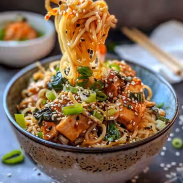 Quick and Flavorful Chicken Teriyaki Noodles taken with iphone 15 pro max --iw 2 --ar 4:5 --v 6.0 --raw