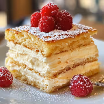 Russian Napoleon Cake taken with iphone 15 pro max --iw 2 --ar 4:5 --v 6.1 --raw