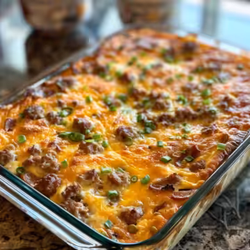 Sausage Hash Brown Breakfast Casserole taken with iphone 15 pro max --iw 2 --ar 4:5 --v 6.0 --raw