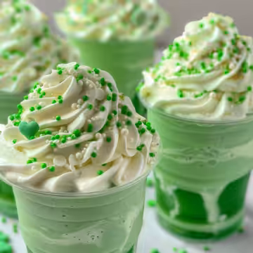 Shamrock Shake Pudding Cups taken with iphone 15 pro max --iw 2 --ar 4:5 --v 6.0 --raw