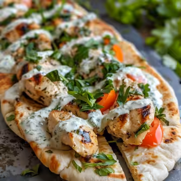 Sheet Pan Chicken Pitas with Herby Ranch taken with iphone 15 pro max --iw 2 --ar 4:5 --v 6.0 --raw