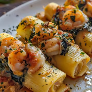 Shrimp and Spinach Stuffed Pasta Rolls taken with iphone 15 pro max --iw 2 --ar 4:5 --v 6.0 --raw