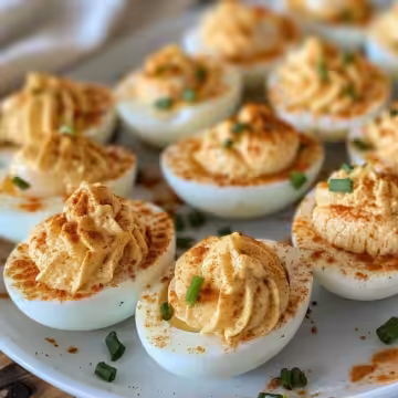 Shrimp Deviled Eggs Recipe | Cajun Appetizer taken with iphone 15 pro max --iw 2 --ar 4:5 --v 6.0 --raw