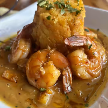 Shrimp Mofongo Puerto Rican Style taken with iphone 15 pro max --iw 2 --ar 4:5 --v 6.0 --raw