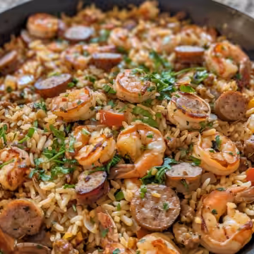 Shrimp Sausage Dirty Rice taken with iphone 15 pro max --iw 2 --ar 4:5 --v 6.0 --raw