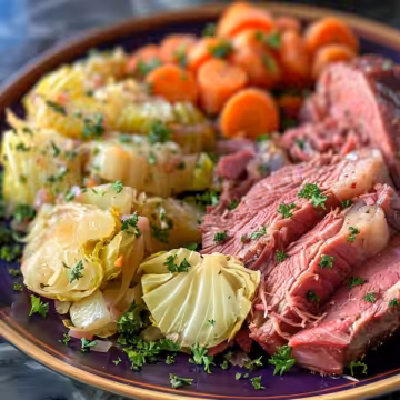 Slow Cooker Corned Beef and Cabbage taken with iphone 15 pro max --iw 2 --ar 4:5 --v 6.0 --raw