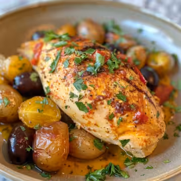 Slow Cooker Mediterranean Chicken taken with iphone 15 pro max --iw 2 --ar 4:5 --v 6.0 --raw