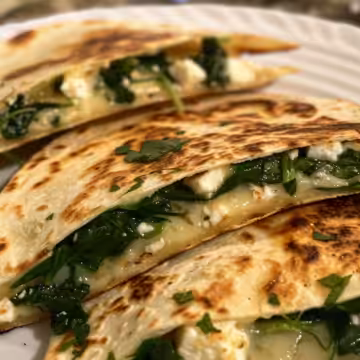 Spinach and Feta Quesadillas (20 minutes) taken with iphone 15 pro max --iw 2 --ar 4:5 --v 6.0 --raw