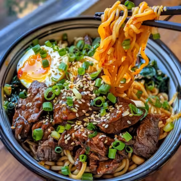 Sticky Beef Noodles taken with iphone 15 pro max --iw 2 --ar 4:5 --v 6.0 --raw
