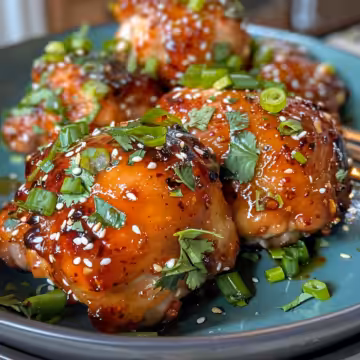 Sweet Chili Glazed Thai Boneless Chicken Thighs (Air Fryer Recipe) taken with iphone 15 pro max --iw 2 --ar 4:5 --v 6.0 --raw