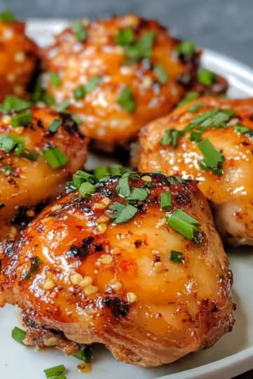 Sweet Chili Glazed Thai Boneless Chicken Thighs taken with iphone 15 pro max --iw 2 --ar 4:5 --v 6.1 --raw