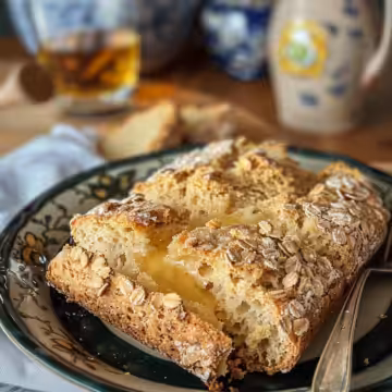 Tasty Irish Soda Bread with Honey Butter taken with iphone 15 pro max --iw 2 --ar 4:5 --v 6.0 --raw