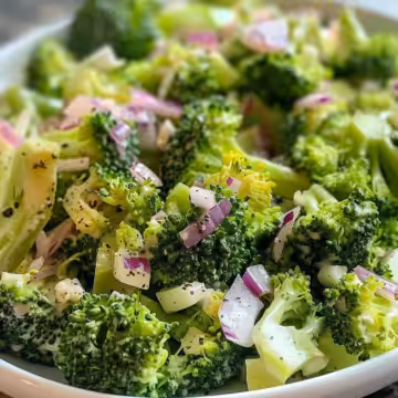 The Best Broccoli Salad Recipe - Side Dish Recipe taken with iphone 15 pro max --iw 2 --ar 4:5 --v 6.0 --raw