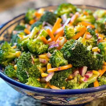 The Ultimate Broccoli Salad: Simple Recipe Inside! taken with iphone 15 pro max --iw 2 --ar 4:5 --v 6.0 --raw