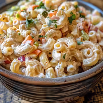 The Ultimate Creamy Macaroni Salad taken with iphone 15 pro max --iw 2 --ar 4:5 --v 6.0 --raw