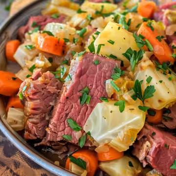 The Very Best Corned Beef and Cabbage taken with iphone 15 pro max --iw 2 --ar 4:5 --v 6.0 --raw