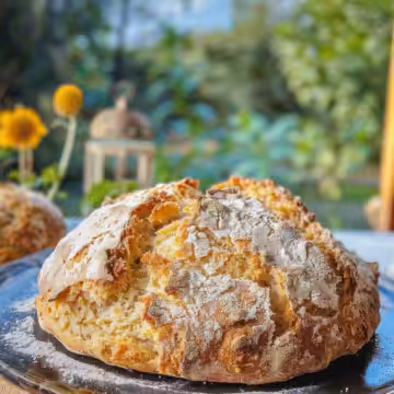 Traditional Irish Soda Bread taken with iphone 15 pro max --iw 2 --ar 4:5 --v 6.0 --raw