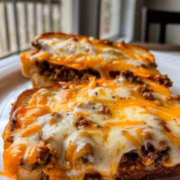 Ultimate Cheesy Ground Beef Melt taken with iphone 15 pro max --iw 2 --ar 4:5 --v 6.0 --raw